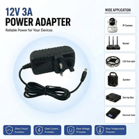 Adaptateur secteur mural AC/DC 12V 3A avec prise UK, garantie 3 ans, chargeur 100-240V 36W 12V 3A, alimentation universelle