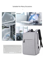 Mochila Inteligente Antirrobo para Portátil, Gran Capacidad, Resistente al Agua, Poliéster, 20-39L, Multifuncional, con Cargador USB, Candado TSA, Gris