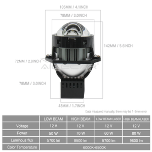 80W <span class=keywords><strong>SL300</strong></span> Bi เลเซอร์โปรเจคเตอร์เลนส์3นิ้วไฟหน้ารถอัตโนมัติชุดเพิ่มอุณหภูมิสี6000K - Product Image 3