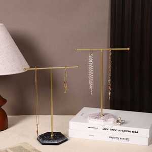 Mystic Arts T-Shaped Jewelry Rack Metal Minimalist Style Necklace Earring Display <b>Stand</b> <b>Desktop</b> Organizer - Product Image 2