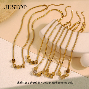 Collier unisexe tendance en acier inoxydable plaqué or/argent, avec pendentif chaîne à maillons, bijoux de mode indiens, OEM/Vente en gros personnalisée - Product Image 5
