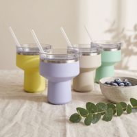 Gobelet isotherme pour margarita avec paille, 16 oz, verre à cocktail avec couvercle, couleur martini, pour bars et fêtes