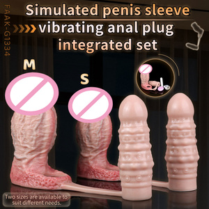Tapón Anal de Silicona 2 en 1, Dildo Hueco Realista, Alargador de Pene Masculino, Juguetes Sexuales, Masajeador Vibrador de Próstata, Fundas Sexuales Reutilizables para Parejas - Product Image 3
