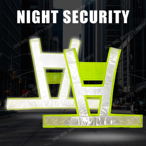 Wholesale <strong>Hi</strong> <strong>Vis</strong> Vest Outdoor Construction Night Warning Clothing Equipment V-shaped Reflective Safety Vest - Product Image 2