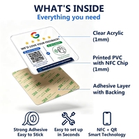 Autocollant NFC préprogrammé pour avis Google, en acrylique, avec code QR, adhésif, étanche, anti-poussière, pour signalisation de demande client sur comptoir/table
