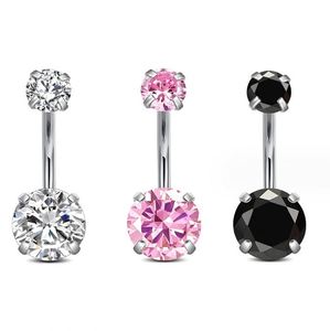 Anneaux de <span class=keywords><strong>nombril</strong></span> en titane ASTM, zircon rond, <span class=keywords><strong>piercing</strong></span> de <span class=keywords><strong>nombril</strong></span>, <span class=keywords><strong>prix</strong></span> de gros, bijoux de <span class=keywords><strong>piercing</strong></span> corporel en titane de qualité implantable - Product Image 3