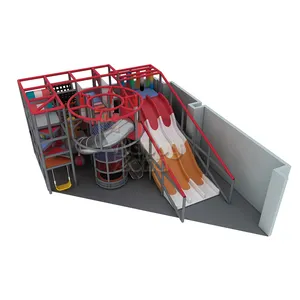 Customized Soft Playground with Stainless Steel Metal Slide and Multiple Lane Fiberglass Slide for Indoor Playground