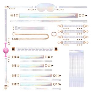 SM kit de bondage en cuir, accessoire de flirt BDSM, boule de bouche érotique, menottes Laser, jouets sexuels, ensemble de 8 pièces - Product Image 2