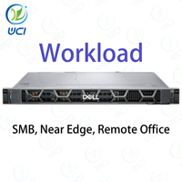 Dells EMC poweb dge R260 R360 Xeon E-2414/16G/1T Sata/600W 1U raf sunucusu web bilgisayar için internet veri depolama sunucusu