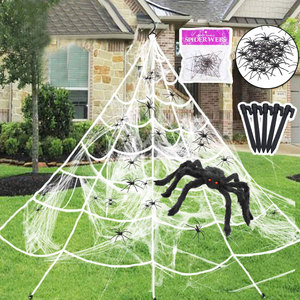 <span class=keywords><strong>Tela</strong></span> <span class=keywords><strong>de</strong></span> <span class=keywords><strong>araña</strong></span> triangular <span class=keywords><strong>artificial</strong></span> <span class=keywords><strong>de</strong></span> Halloween con clavos <span class=keywords><strong>de</strong></span> tierra Casa embrujada Accesorios horribles - Product Image 2