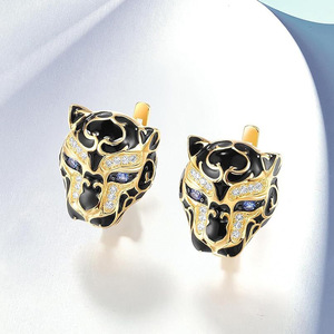 Pendientes de Oreja con Diseño de Cabeza de Leopardo para Mujer, Accesorios para el Día a Día - Product Image 5