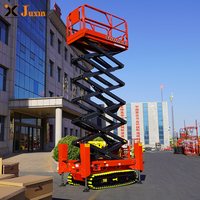 Piattaforma di Lavoro Aerea Mobile Semovente con Forbice Idraulica, Gambe Stabilizzatrici Idrauliche e Cingoli in Gomma