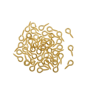 100 unidades/bolsa, pequeños y diminutos ganchos de ojo, ganchos con rosca, cierres dorados, accesorios de joyería <span class=keywords><strong>para</strong></span> hacer manualidades DIY V113 - Product Image 3