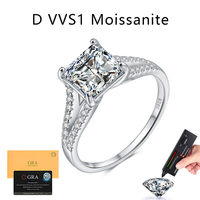 Bague de Fiançailles et de Promesse en Argent Sterling 925 avec Moissanite Taille Princesse 2,5 carats Couleur D Pureté VVS1 Certifiée GRA – Vente en Gros Usine pour Femmes
