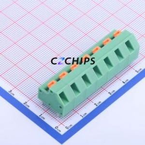 KF237-7.62-7P Spring Terminal Block Through hole Component (THT),P=7.62mm Connector 1x7P 7.62mm Green 7P - Product Image 1