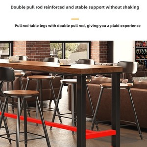 Thiết Kế Hiện Đại Rắn Gỗ Thanh Bảng Cao Phân Ghế Đặt Cho Nhà Ban Công Cà Phê Trà Cửa Hàng Treo Tường Dài Bảng Sử Dụng Phòng Khách - Product Image 3