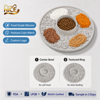 Tapis à lécher en silicone 3D NicePets Ocean Relief pour l'alimentation lente |   Anti-étouffement Anti-renversement |   Bol à Manger Lentement pour Chien et Chat, 2 Tailles