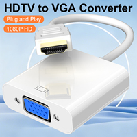Cable Convertidor de HDTV a VGA, Adaptador VGA Macho a Hembra de 1080P HD HDTV, Conexión Plug and Play para Monitor, Proyector, Uso en Oficina