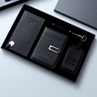Coffret Cadeau d'Affaires Personnalisé : Étiquette de Bagage en Cuir, Pochette Passeport, Carnet et Stylo Métallique pour le Nouvel An Chinois et Événements Corporatifs