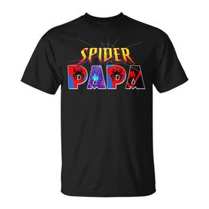 T-shirt Spider Papa nera da uomo, abbigliamento casual, regalo per la festa del papà - Product Image 1