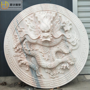 Relieve de piedra Jiahua, mural de pared de mármol blanco, diseño tradicional para hotel, villa, patio. - Product Image 3
