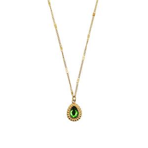 High End Waterproof Necklace Non Tarnish Long Designer Stainless Steel 18k <b>Gold</b> Plated Pear Diamond Necklace for Women - Product Image 6