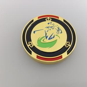 Set di marcatori per palline da golf in lega di zinco placcati <span class=keywords><strong>oro</strong></span>, stile moderno, personalizzati, all'ingrosso, con chip da poker <span class=keywords><strong>Monte</strong></span> Carlo stampati UV - Product Image 4