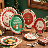 Assiettes en papier haut de gamme jetables, design élégant, rondes, pour la maison, les fêtes, les hôtels et les restaurants, livraison gratuite 15