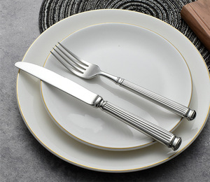 Juego de Cubiertos de Lujo de Acero Inoxidable 304 Forjado con Diseño de Columna Romana para Restaurante y Hotel, Cuchillo y Tenedor para Bistec Estilo Occidental, Vajilla para el Hogar con Acabado Espejo - Product Image 4