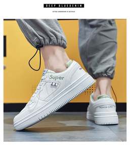 Calzado Casual Versátil para Hombre, Blanco Básico, Transpirable, Estilo Moderno con Forro de Malla Suave para Chico - Product Image 5