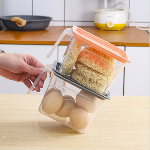 संभाल के साथ प्लास्टिक पारदर्शी रेफ्रिजरेटर Crisper आयताकार घरेलू भंडारण बॉक्स - Product Image 6