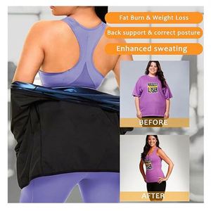 Camiseta de Sauna para Mujer, Chaleco Reductor de Cintura para Pérdida de Peso, Moldeador Corporal para Ejercicio, Uso Doméstico, Personalizable, Poliéster - Product Image 3