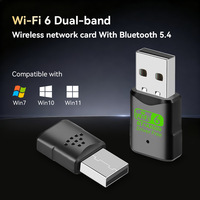 Adaptador USB WiFi6 2 en 1 AX600, Tarjeta de Red Inalámbrica de Doble Banda sin Controladores, Receptor y Transmisor WiFi