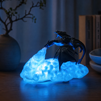 Lampe de nuit LED 3D Flamme de Dragon, Lampe Dragon Fantastique Créative, Jouet Lumineux Décoratif de Bureau pour la Décoration de Chambre