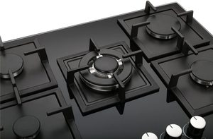Cuisinière à gaz 5 brûleurs, bon <span class=keywords><strong>prix</strong></span>, appareil de cuisine, plaque de cuisson à gaz en verre noir, brûleur à gaz butane, pièces de cuisinière à gaz, plaque de cuisson au <span class=keywords><strong>propane</strong></span> en fonte - Product Image 5