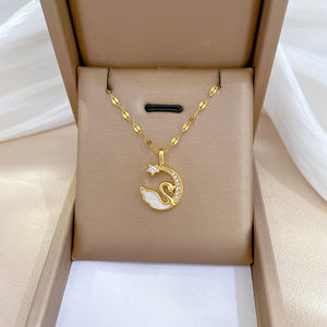 <span class=keywords><strong>Collana</strong></span> da Donna all'Ingrosso in Acciaio Inossidabile <span class=keywords><strong>con</strong></span> Placcatura in Oro, <span class=keywords><strong>Ciondolo</strong></span> a Cuore, <span class=keywords><strong>Sole</strong></span>, <span class=keywords><strong>Luna</strong></span> <span class=keywords><strong>e</strong></span> Stella <span class=keywords><strong>con</strong></span> Zirconi, per Ragazza - Product Image 6
