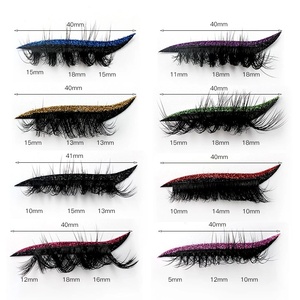 Faux <span class=keywords><strong>cils</strong></span> naturels épais auto-adhésifs oeil de chat beauté autocollant paillettes brillant Eyeliner paresseux faux <span class=keywords><strong>cils</strong></span> de vison avec <span class=keywords><strong>fard</strong></span> à paupières - Product Image 2