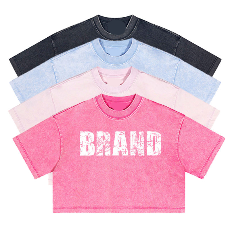 Custom Manufacturer Basic Y2K Blanks White Luxury Tshirts Cotton T-Shirt T Shirt Baby Tees Crop Tops for Women