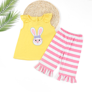 हॉट-सेलिंग मुद्रित कार्टून लड़कियों के कपड़ों को अनुकूलित लड़कियों की स्कर्ट और पैंट सेट कपास बच्चों के कपड़े सेट - Product Image 3