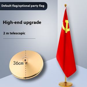 Mât de drapeau rétractable en acier inoxydable de 1,6 à 3 m pour intérieur, à poser au sol, pour la décoration de bureaux et salles de conférence, en vinyle polyester - Product Image 6