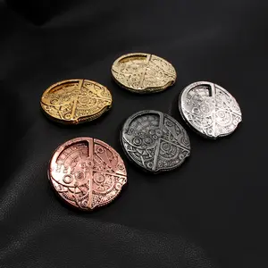 Custom Collection Coins Retro Steam Gear Spinning Coins Spinnable Punk Digital Dice Game Commemorative Coins