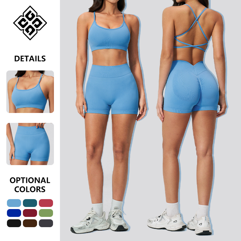 2026 New Sexy 2 Pcs Set Polymade Yoga Clothes Women High Waist Hip Lifting Quick Dry Sports Fitness Tracksuit Running Set