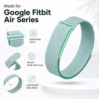 Correa Deportiva de Nailon sin Pantalla para Monitor de Salud, Compatible con Google Fitbit Air, Transpirable, Tejida, con Cierre de Gancho y Bucle Ajustable, Correa de Repuesto