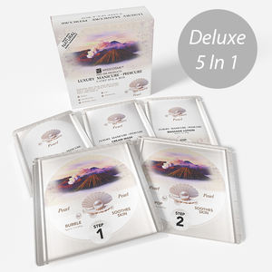 Spa de luxe pour ongles, kit de pédicure de salon, de <span class=keywords><strong>clinique</strong></span>, de spa, fabricant de parfum de perle, kit de pédicure en 5 étapes avec cristaux à bulles, spa pour les pieds dans une boîte - Product Image 1