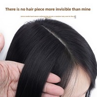 Extensions de cheveux naturels brésiliens Remy, mini-mèches longues et lisses, invisibles, nouées à la main, double trame, effet volumineux