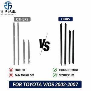 Moulures de garniture de vitre de porte avant et arrière extérieures pour Toyota Vios <span class=keywords><strong>2002</strong></span> 2003 2004 2005 2006 2007 XP40 NCP42, lot de 4 joints d'étanchéité OEM - Product Image 2