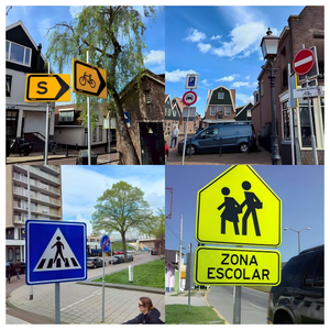 Placas de Sinalização Reflexivas para Faixa de Pedestres em Zona Escolar, Personalizadas em Cor e Tamanho, Placa de Segurança Viária - Product Image 3