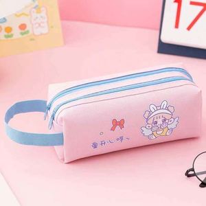 <b>Large</b> Capacity Zipper School Cartoon Pattern Pencil Cases Cartoon Printed logo Pencil <b>Box</b> Canvas Pencil Bags for Girls and Boys - Product Image 6