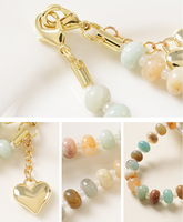 Cadena para Teléfono de Piedra Natural, Correa para Teléfono Móvil, Pulsera Antipérdida, Llavero, Cordón con Cuentas de Cristal para Mujer, Accesorio