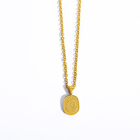 Collier avec pendentif rétro en forme de cercle de tarot en acier inoxydable plaqué or Collier avec pendentif unique soleil lune étoile pour filles